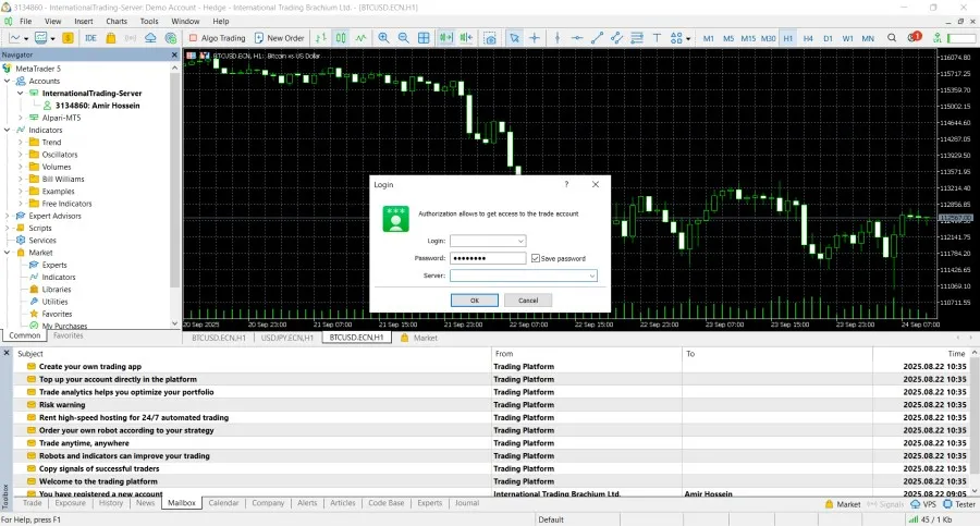مراحل اتصال حساب آلپاری به متاتریدر