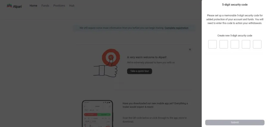 ثبت نام و احراز هویت در بروکر آلپاری مرحله چهارم