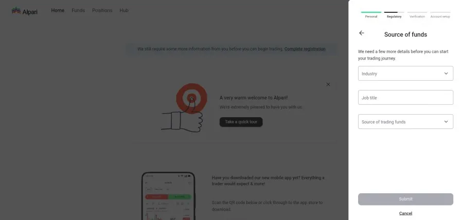 ثبت نام و احراز هویت در بروکر آلپاری مرحله نهم