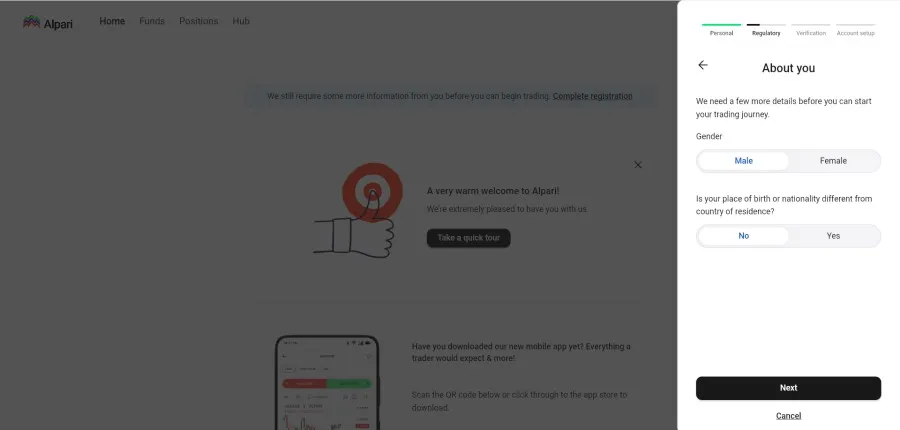 ثبت نام و احراز هویت در بروکر آلپاری مرحله هشتم